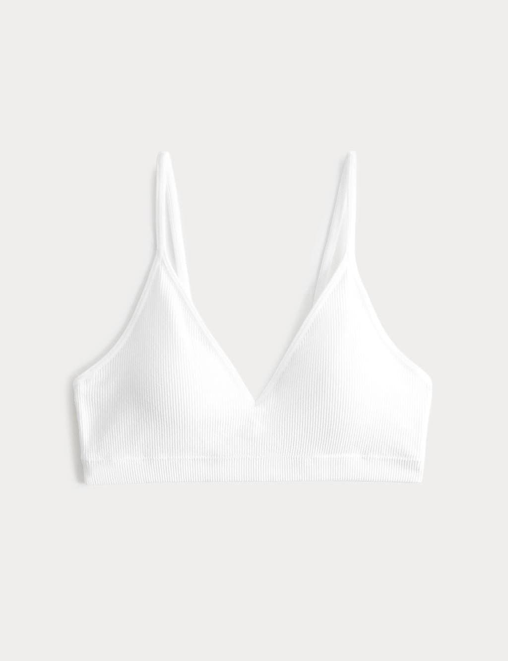 Marks & Spencer M&S First Bra Seamless Ribbed Crop Top White