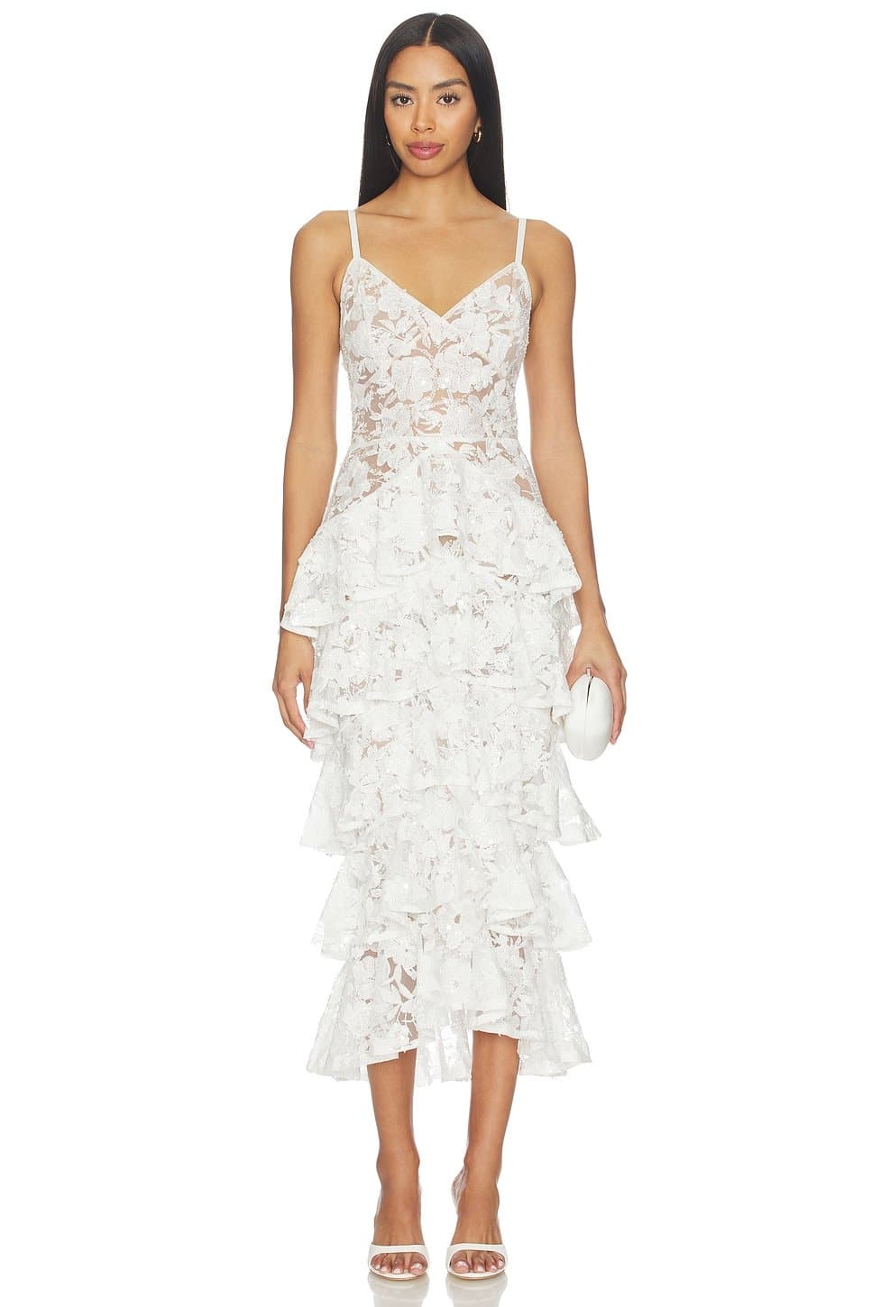 revolve Revolve Saffron White Lace Midi Dress