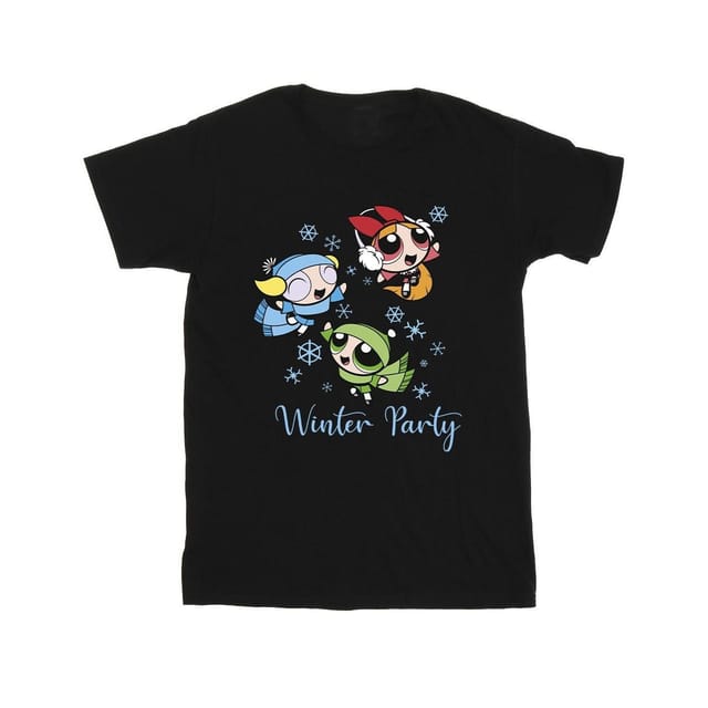 Powerpuff Girls Powerpuff Girls Men's Winter Party T-Shirt in Black - 2