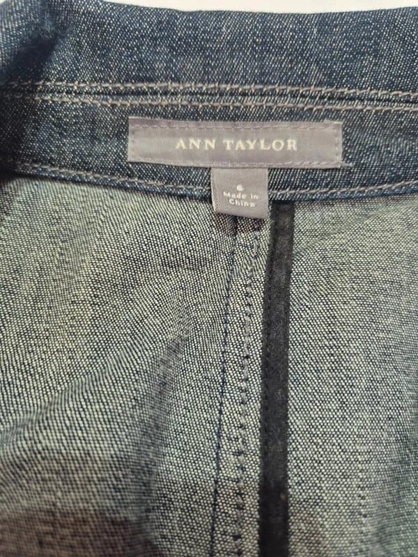 Ann Taylor Premium Ann Taylor Indigo Denim Jacket Blazer Smart Casual Size S 10