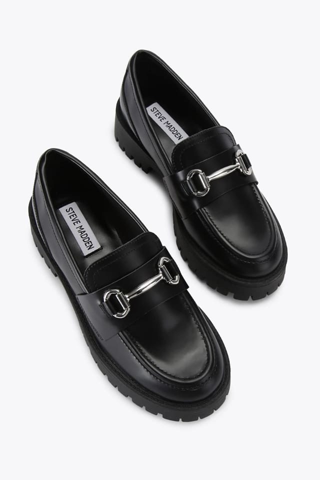 Steve Madden STEVE MADDEN Women's 'Lando Black' Leather Flats in Black - 2