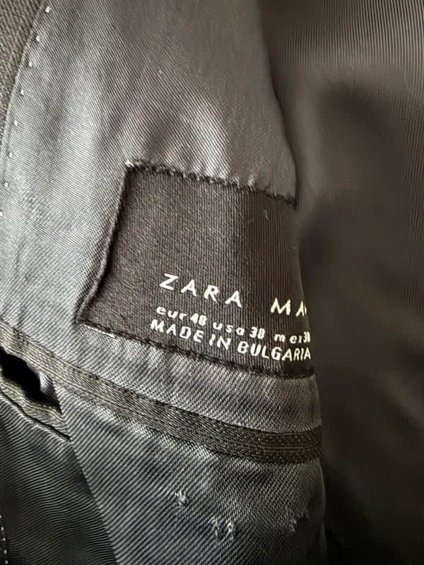 Zara Man Dark Grey Men’s Single Breasted Fine Pinstripe Jacket 38 Zara Man