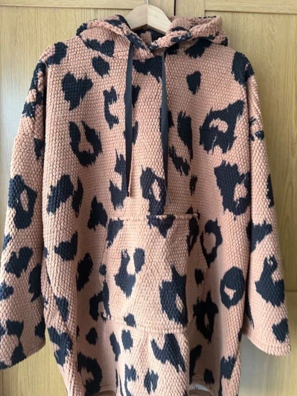 ASOS ASOS leopard print fleece hoodie - size medium