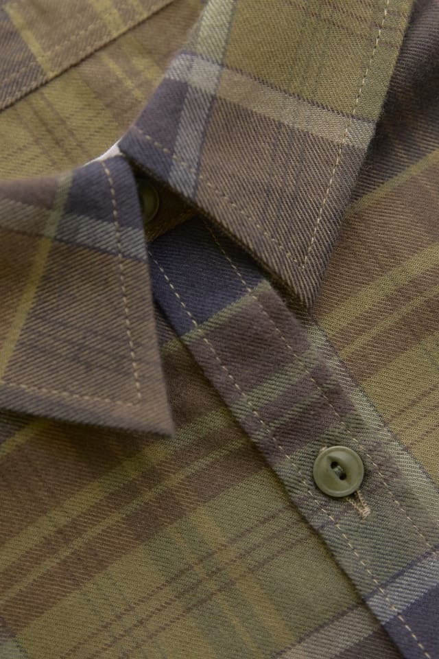 Celtic & Co Celtic & Co Women's Checked Collared Shirt Dress in Olive - 3