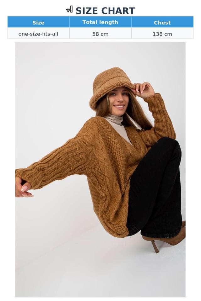 Love Lace Love Lace Women's Heart Neck Long Sleeve Sweater Style 170990 in Brown - 3
