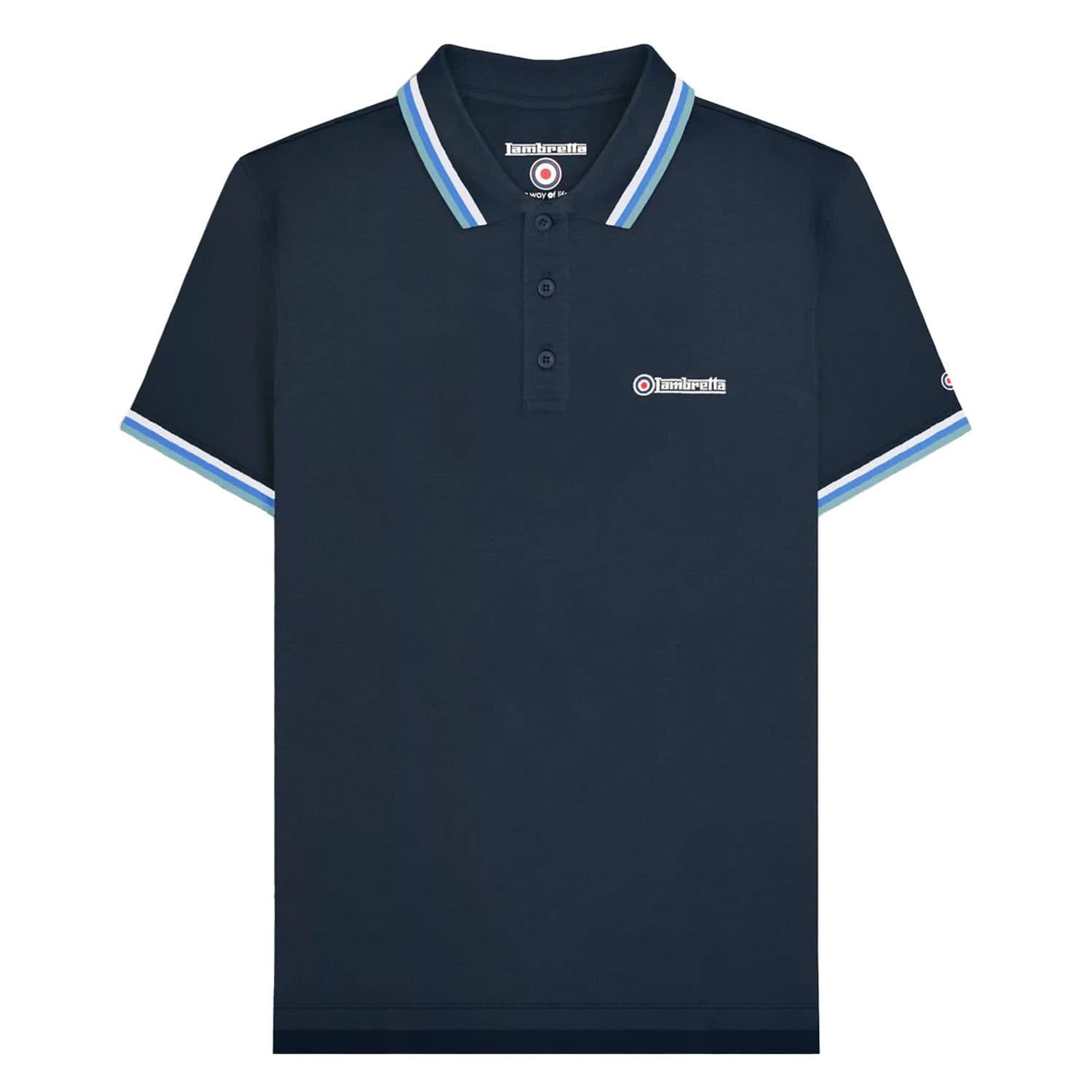 Lambretta Lambretta Men's SS25 Triple Tipped Big & Tall Polo Shirt in Navy