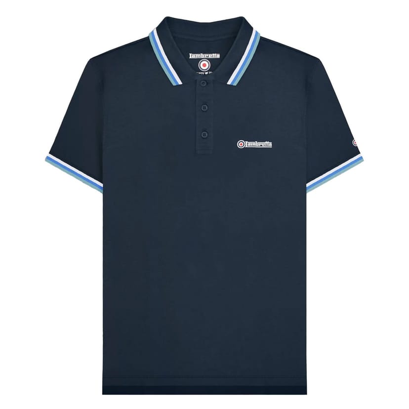 Lambretta Lambretta Men's SS25 Triple Tipped Big & Tall Polo Shirt in Navy - 1