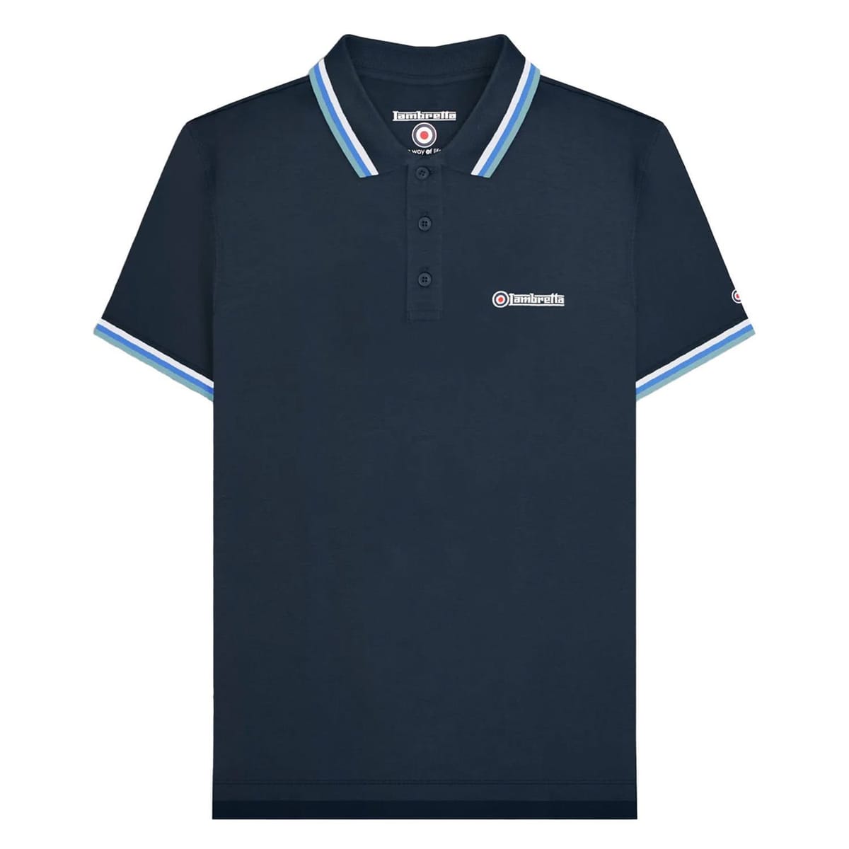 Lambretta Lambretta Men's SS25 Triple Tipped Big & Tall Polo Shirt in Navy - 1