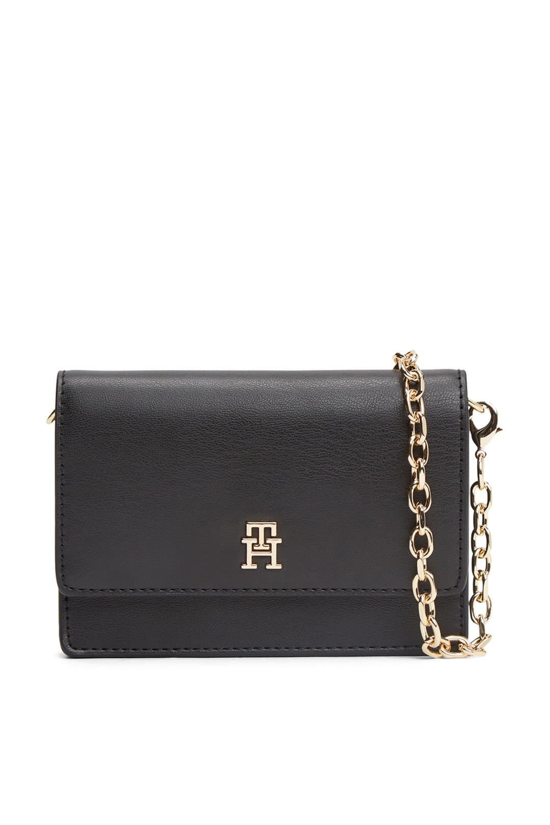Tommy Hilfiger Tommy Hilfiger Women's TH Icon Card Holder W/Chain Black