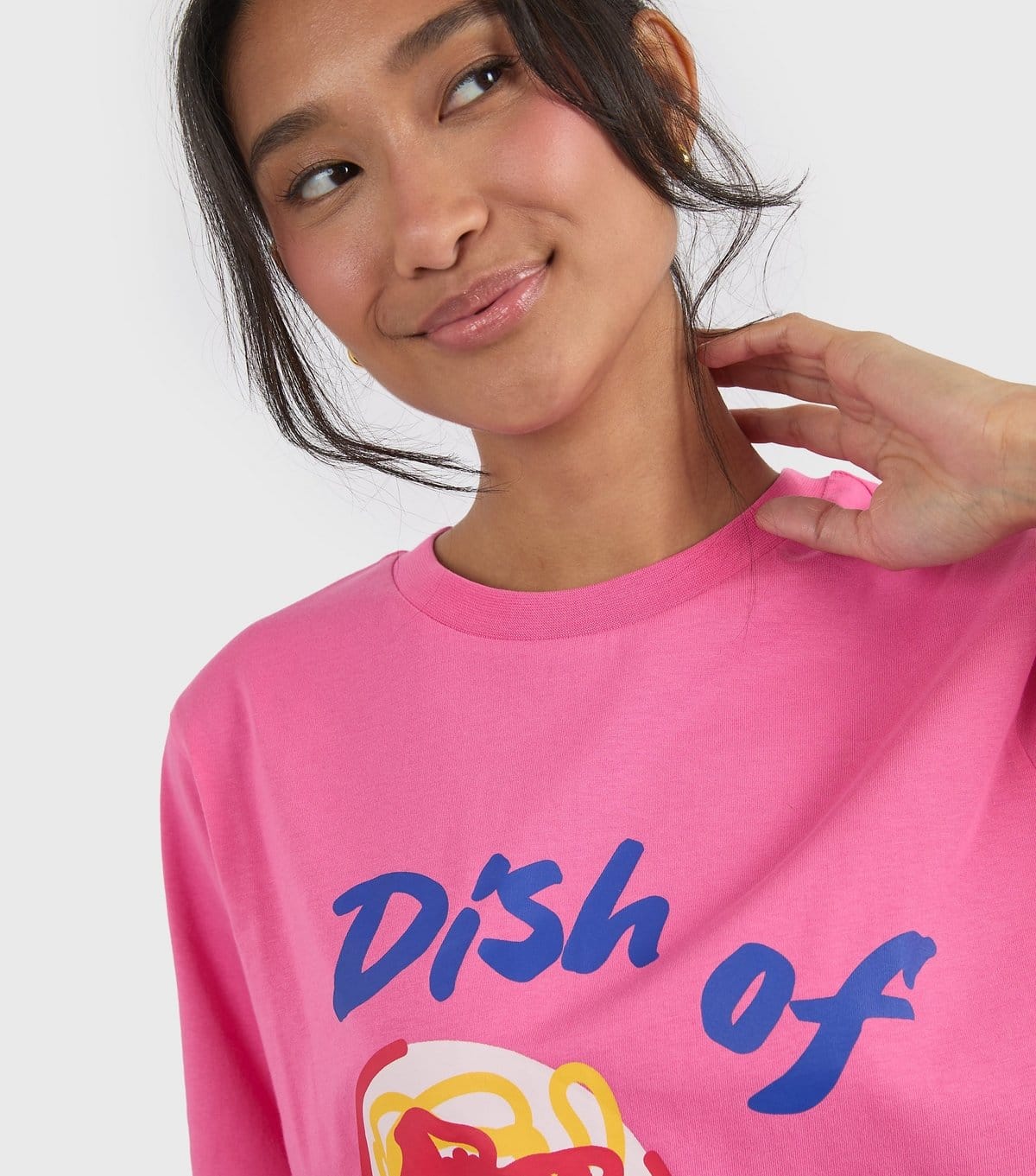 Custard Women's Light Pink Cotton Dish Of The Day T Shirt Custard New Look - 4