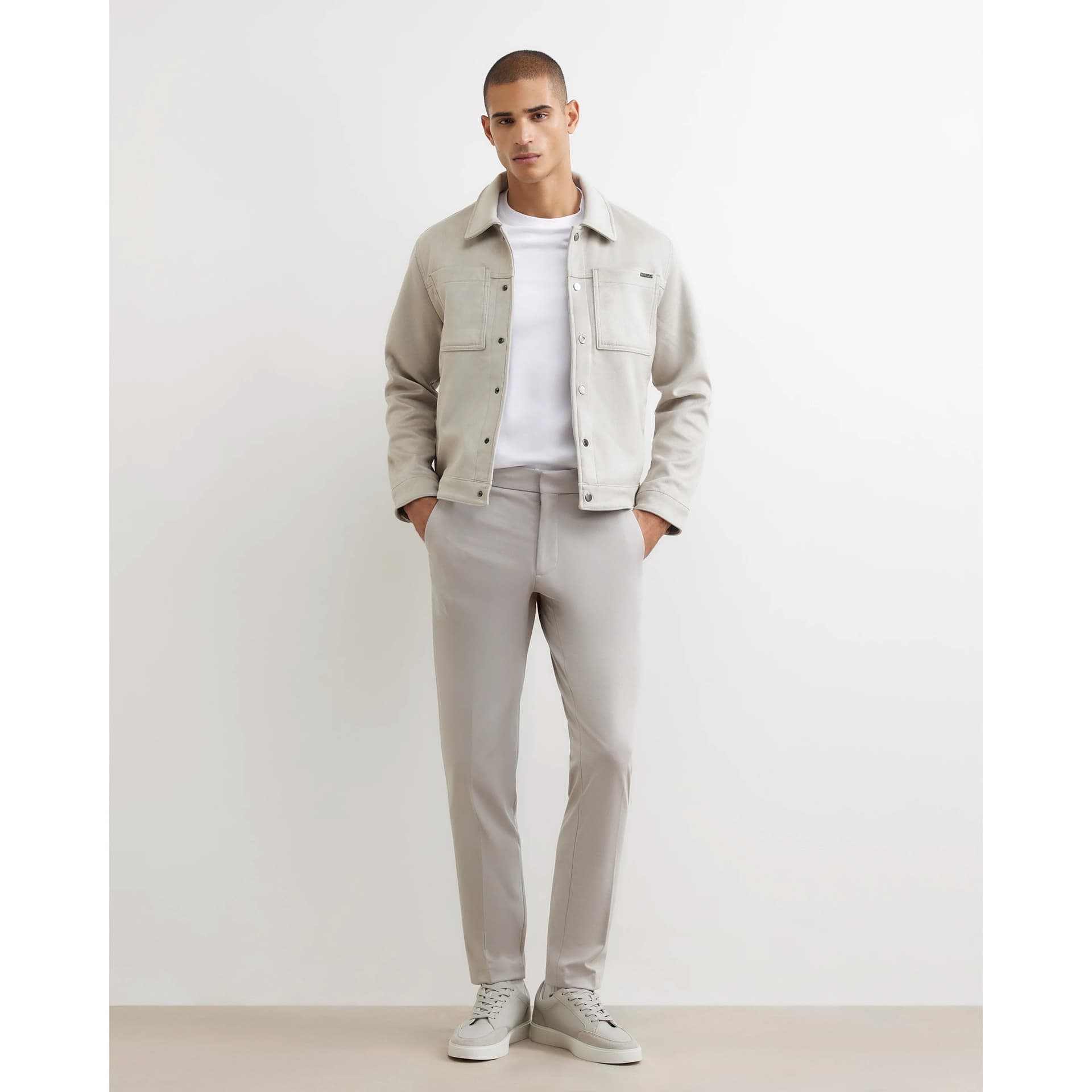 River Island Mens River Island Grey Slim Fit Texture Trousers