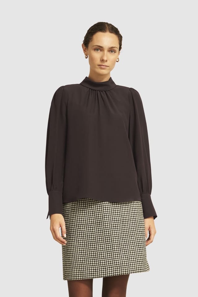 Hobbs London Hobbs London Women's Debby Silk Blouse in Dark Brown - 3