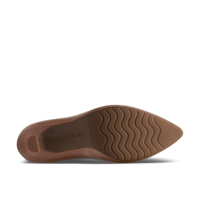 Clarks Clarks Women's Kataleyna Gem Warm Beige Leather Court Shoes, Heels - 3