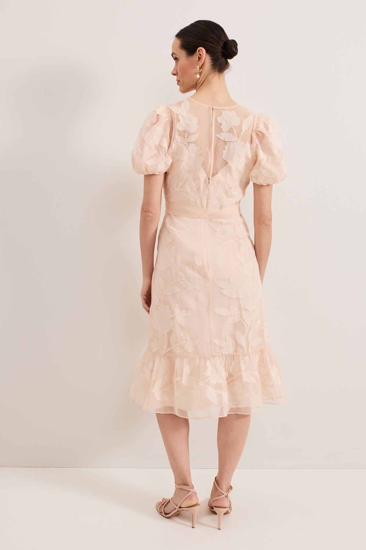 Phase Eight Phase Eight Women's Chrissie Tie-Waist Wrap Midi Dress in Pale Pink - 4