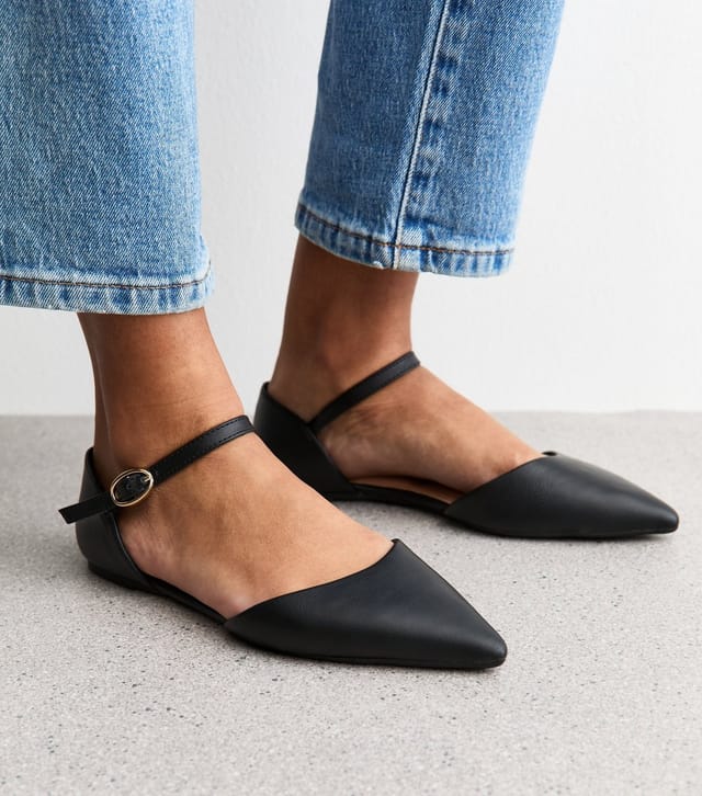 New Look Women's Black Faux Leather Two Part Vegan New Look - 2