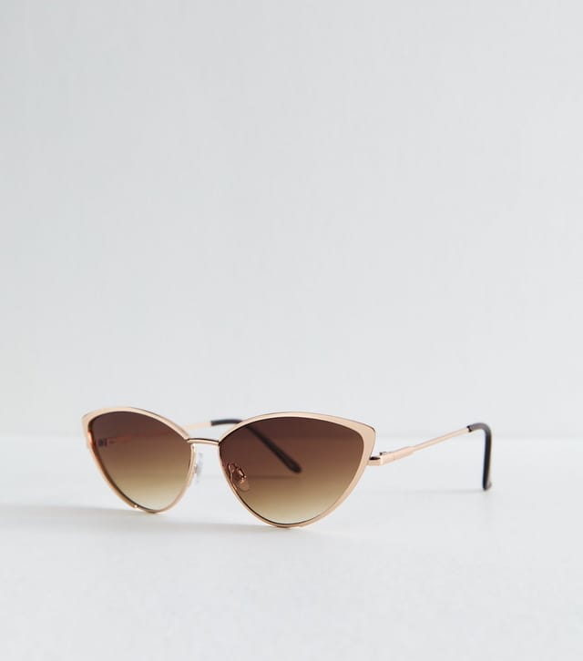 New Look Gold Tone Metal Angular Cat Eye Sunglasses New Look - 2