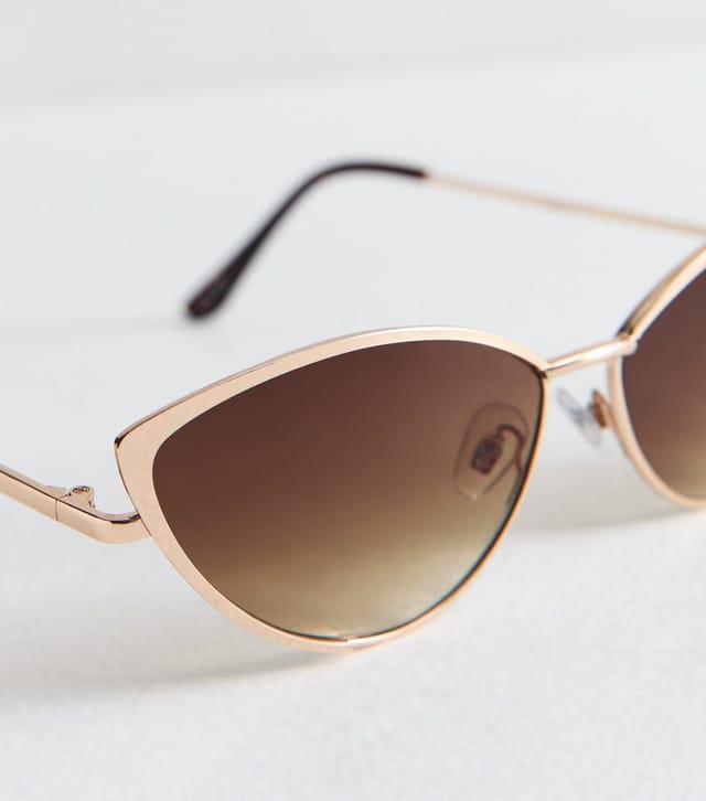 New Look Gold Tone Metal Angular Cat Eye Sunglasses New Look - 3