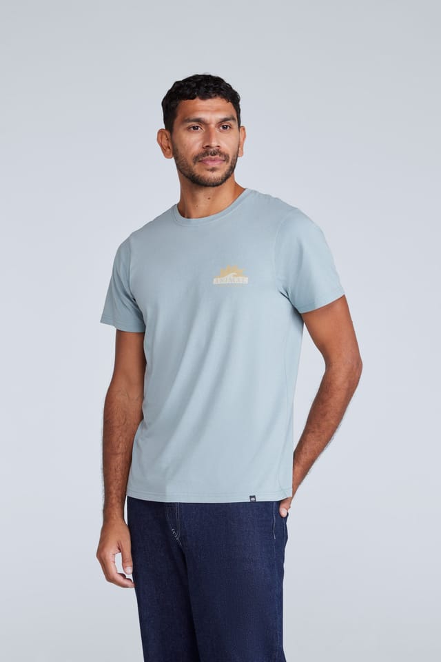 Animal Animal Men's 'Jacob' Short Sleeve Relaxed Fit Lightweight Casual Cotton T-Shirt in Light Blue - 2