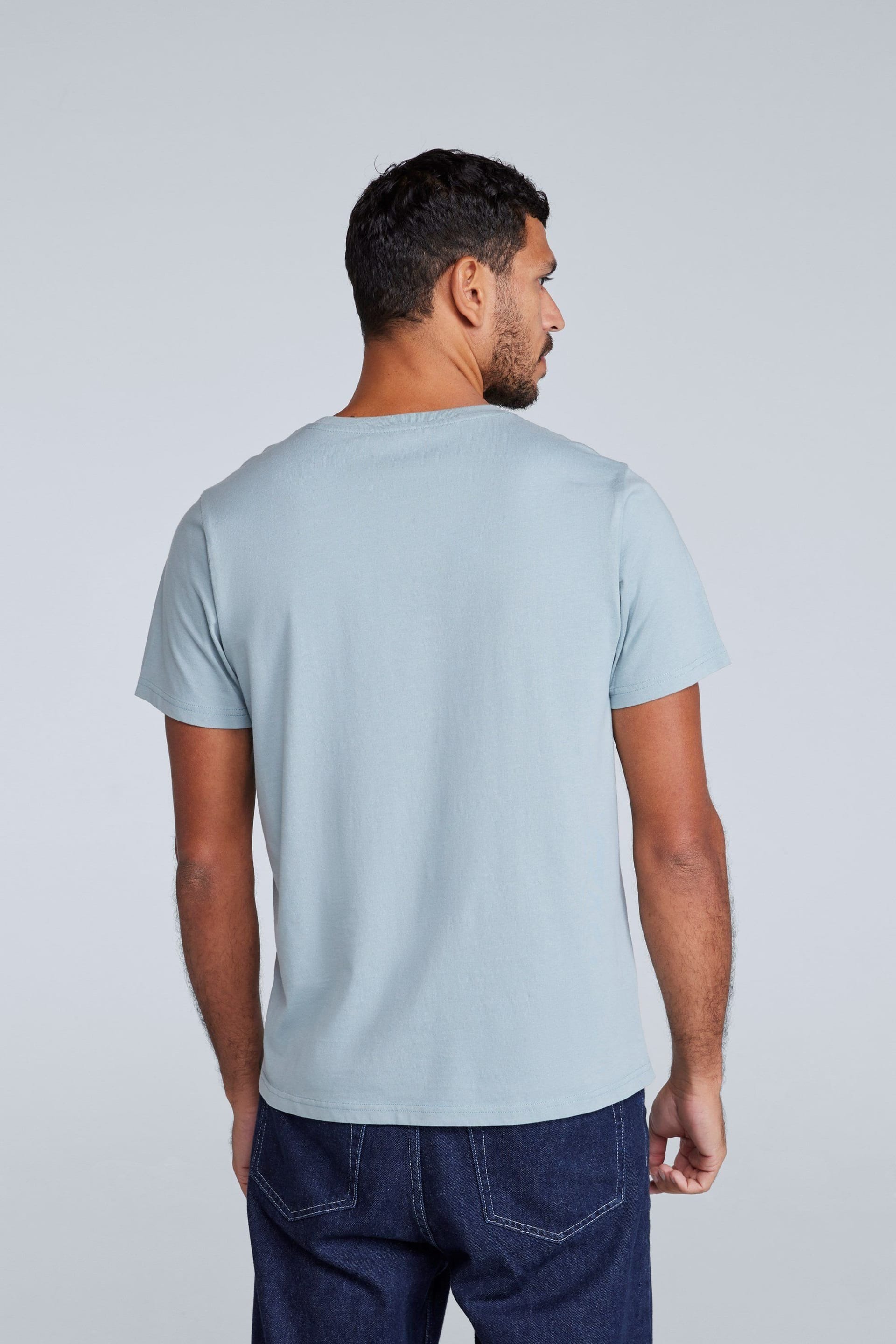 Animal Animal Men's 'Jacob' Short Sleeve Relaxed Fit Lightweight Casual Cotton T-Shirt in Light Blue - 4