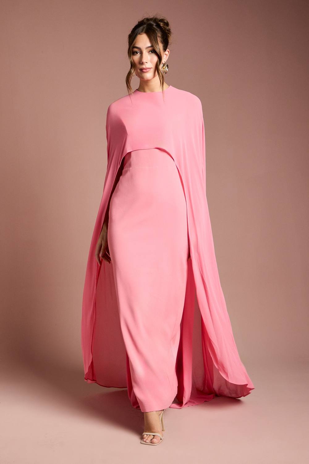 Coast Coast Women's Cape Sleeve Maxi Dress in Rose - 2