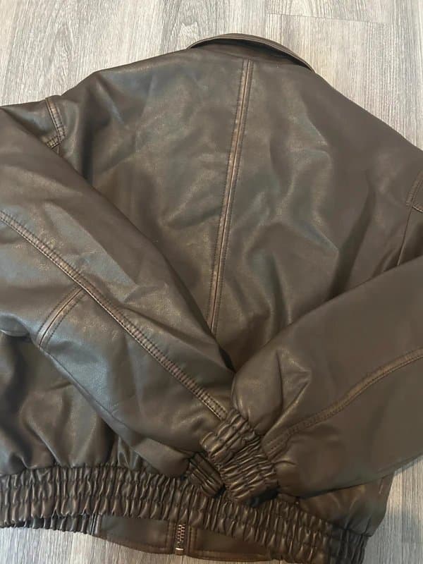 Bershka bershka brown oversized faux leather jacket