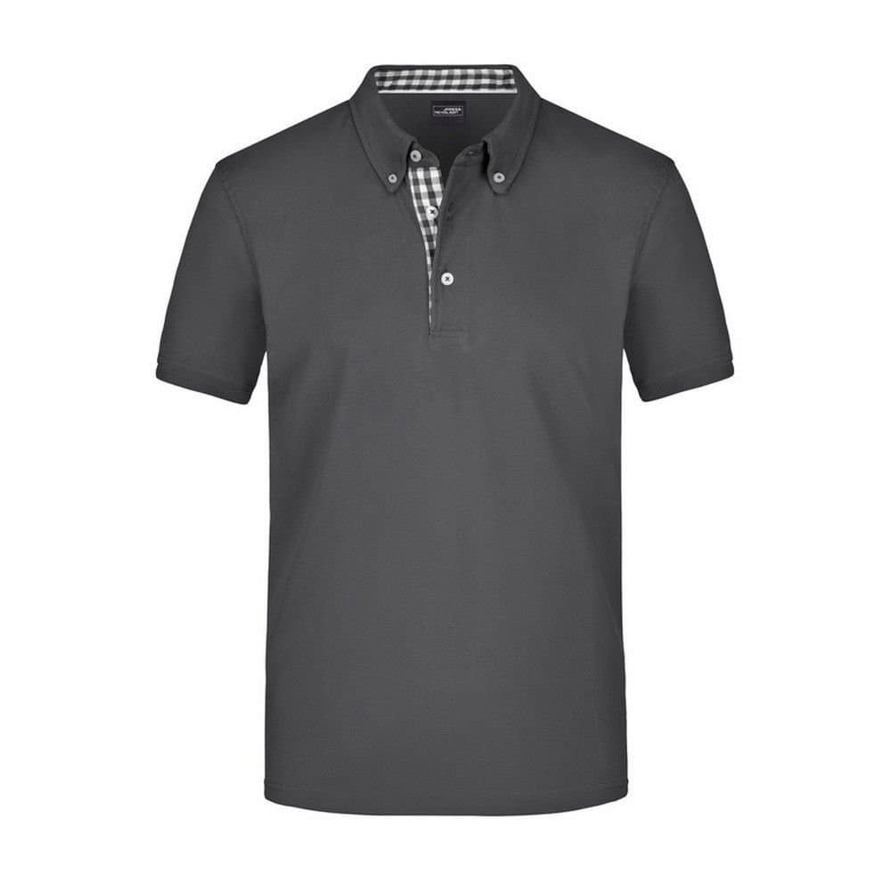 James and Nicholson James and Nicholson Men's Plain Polo Shirt in Dark Grey