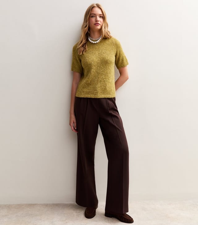 New Look Women's Green Short Sleeve Knit Top New Look - 3