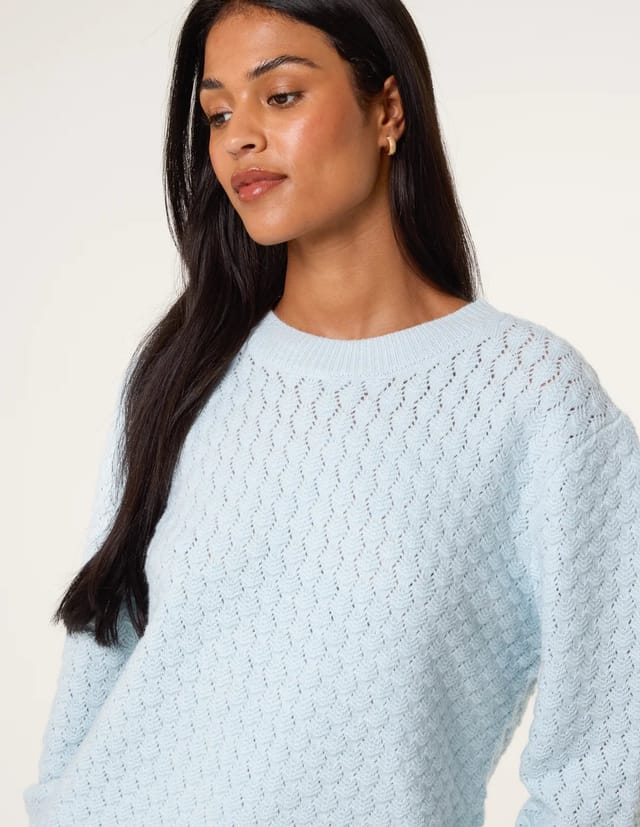 Blue Vanilla Textured Knit Jumper - 3