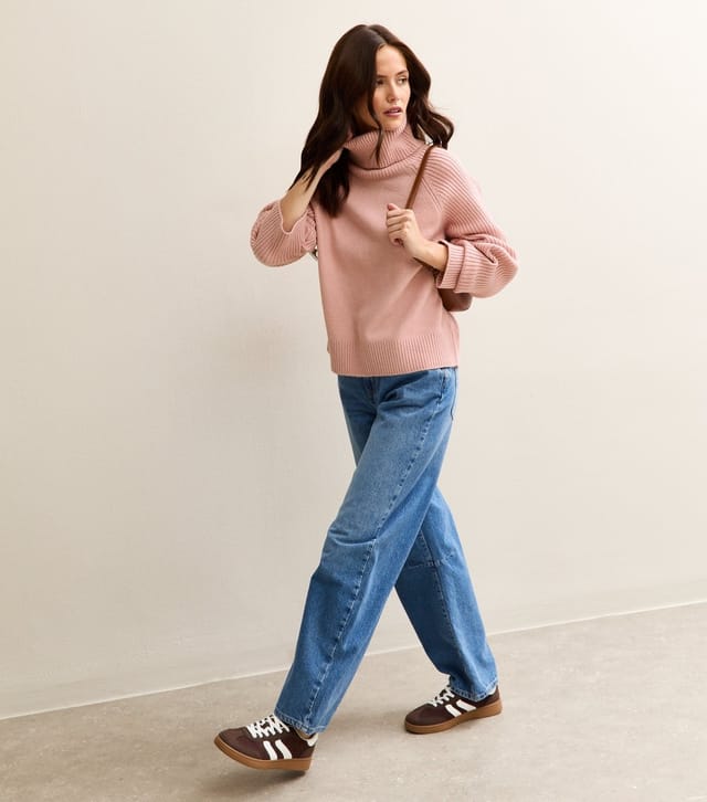 New Look Women's Light Pink Rib Roll Neck Jumper New Look - 3