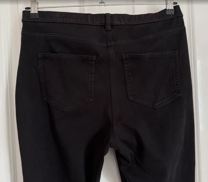 Next Black Jersey Denim Leggings Jeggings Size 16 Regular High Waist Stretch