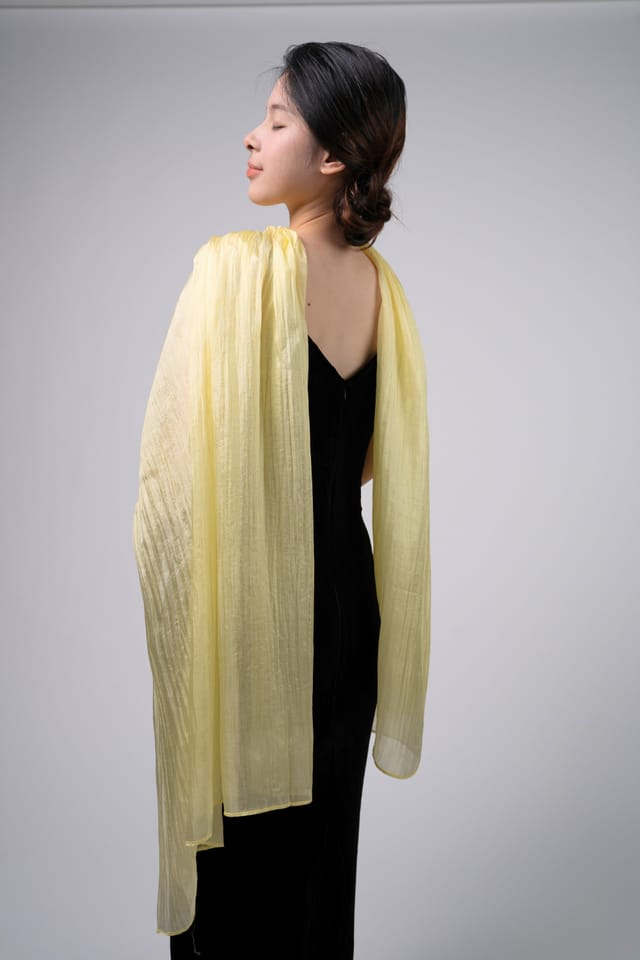 Silk and Bears Silk and Bears Women's Golden Yellow Mulberry Silk Scarf - Lightweight Handmade Wrap in Bright Yellow - 2