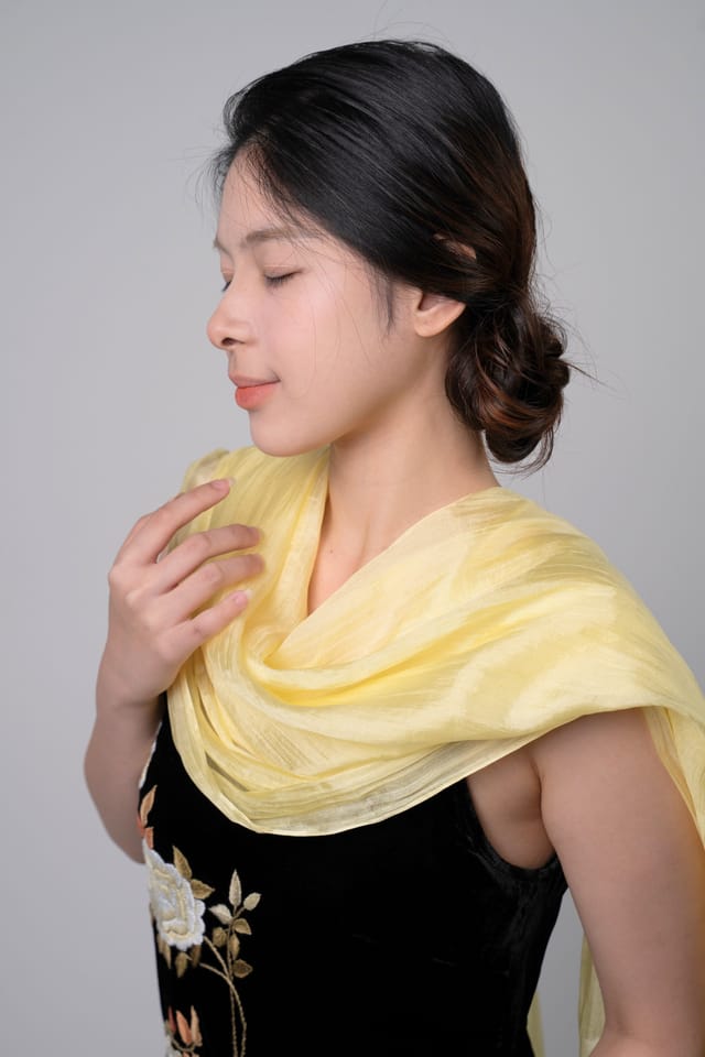 Silk and Bears Silk and Bears Women's Golden Yellow Mulberry Silk Scarf - Lightweight Handmade Wrap in Bright Yellow - 3