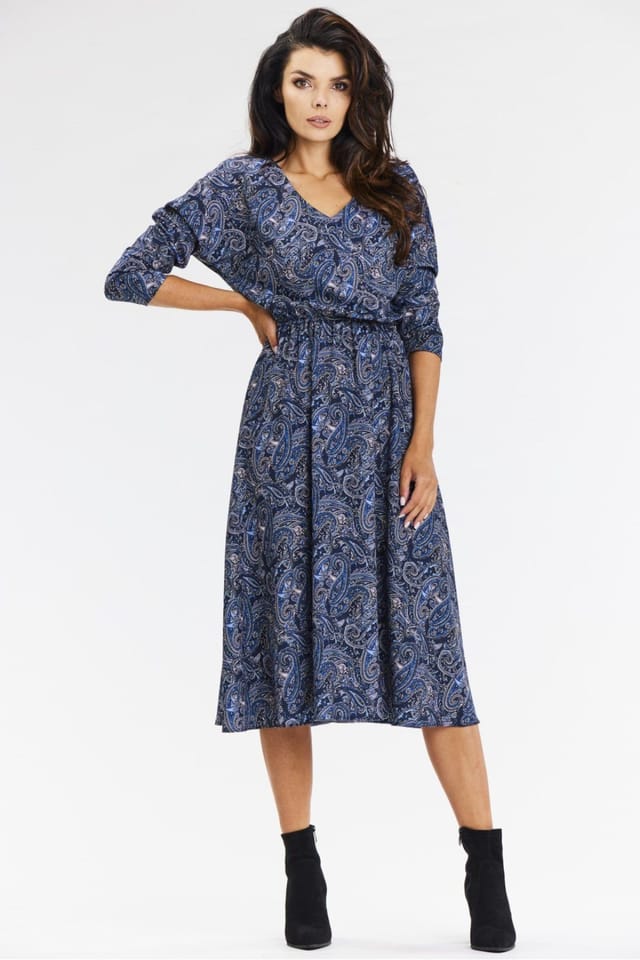Love Lace Love Lace Women's Awama Airy Kimono Midi Dress Long Sleeve in Blue - 2