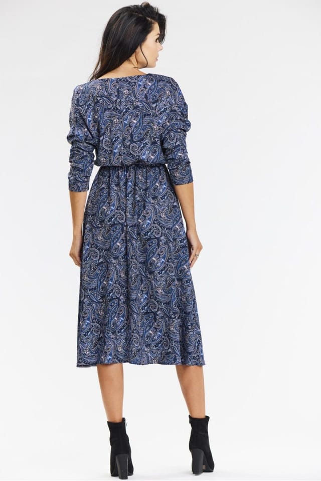 Love Lace Love Lace Women's Awama Airy Kimono Midi Dress Long Sleeve in Blue - 3
