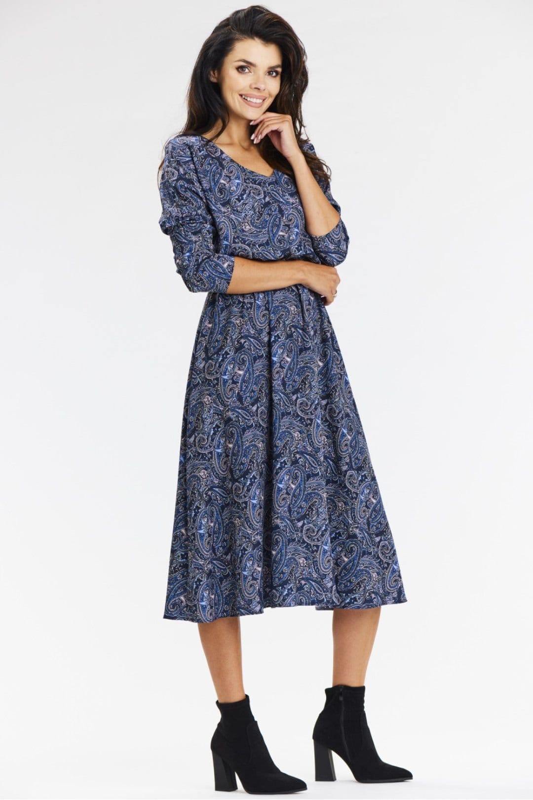 Love Lace Love Lace Women's Awama Airy Kimono Midi Dress Long Sleeve in Blue - 4