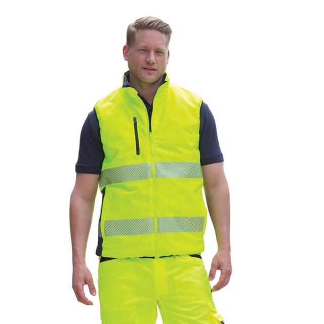 SAFE-GUARD by Result SAFE-GUARD by Result Men's Reversible Soft Padded Gilet in Yellow - 3