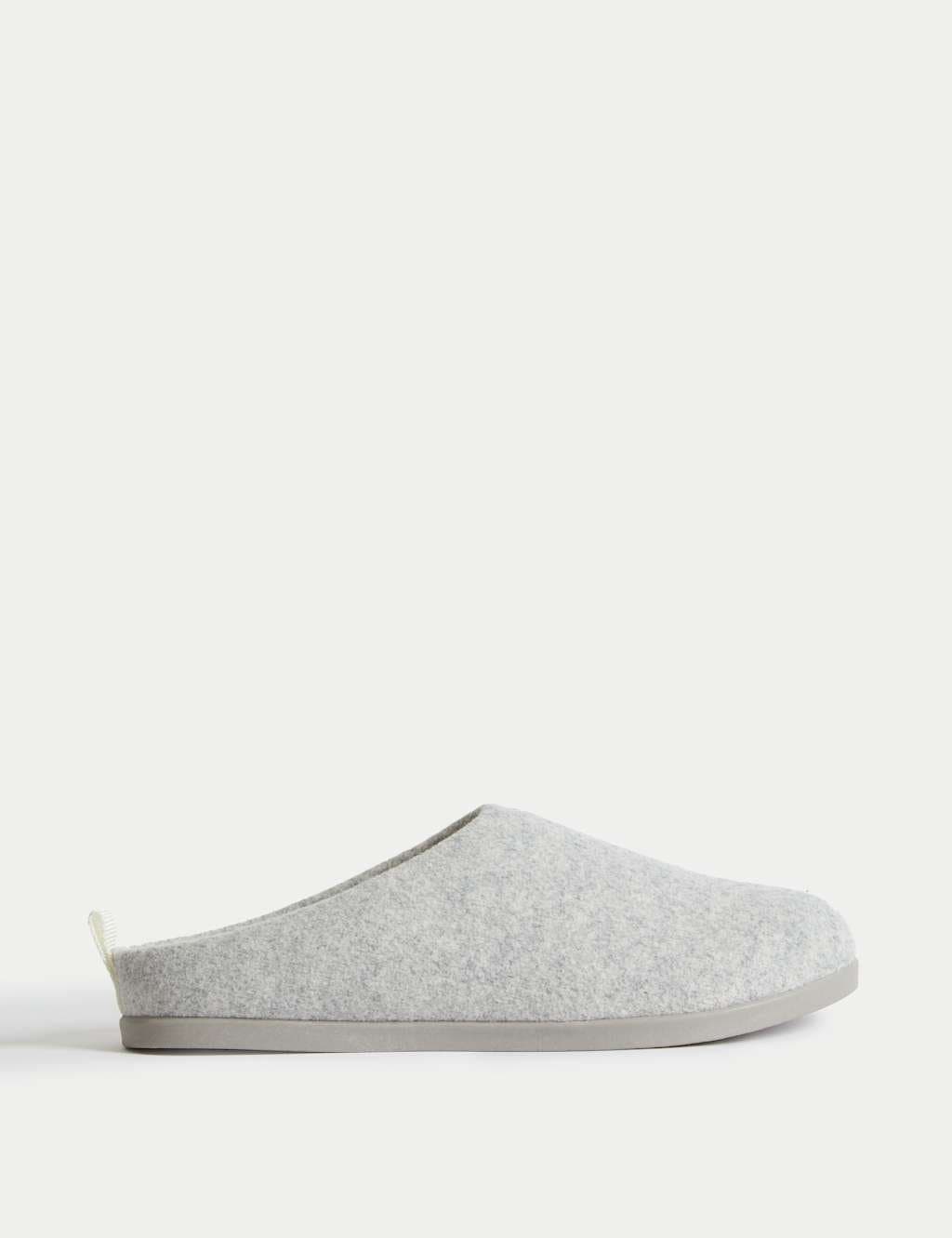Marks & Spencer M&S Light Grey Felt Back Tab Mule Slippers