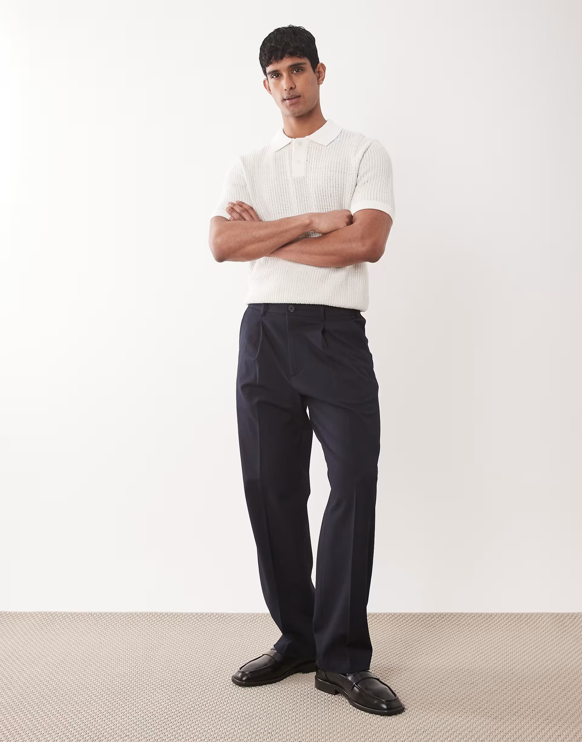 ASOS ASOS Loose Fit Navy Trousers