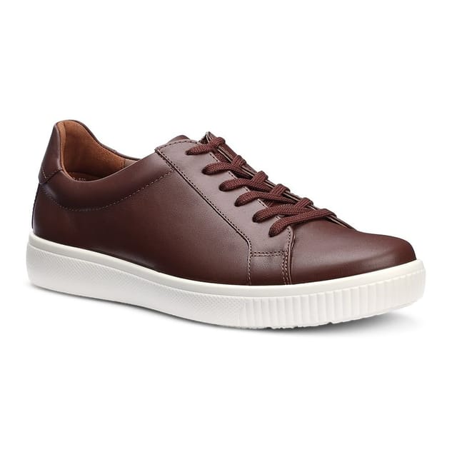 Hotter Hotter Men's 'Oliver' Smart Leather Trainers in Walnut - 2