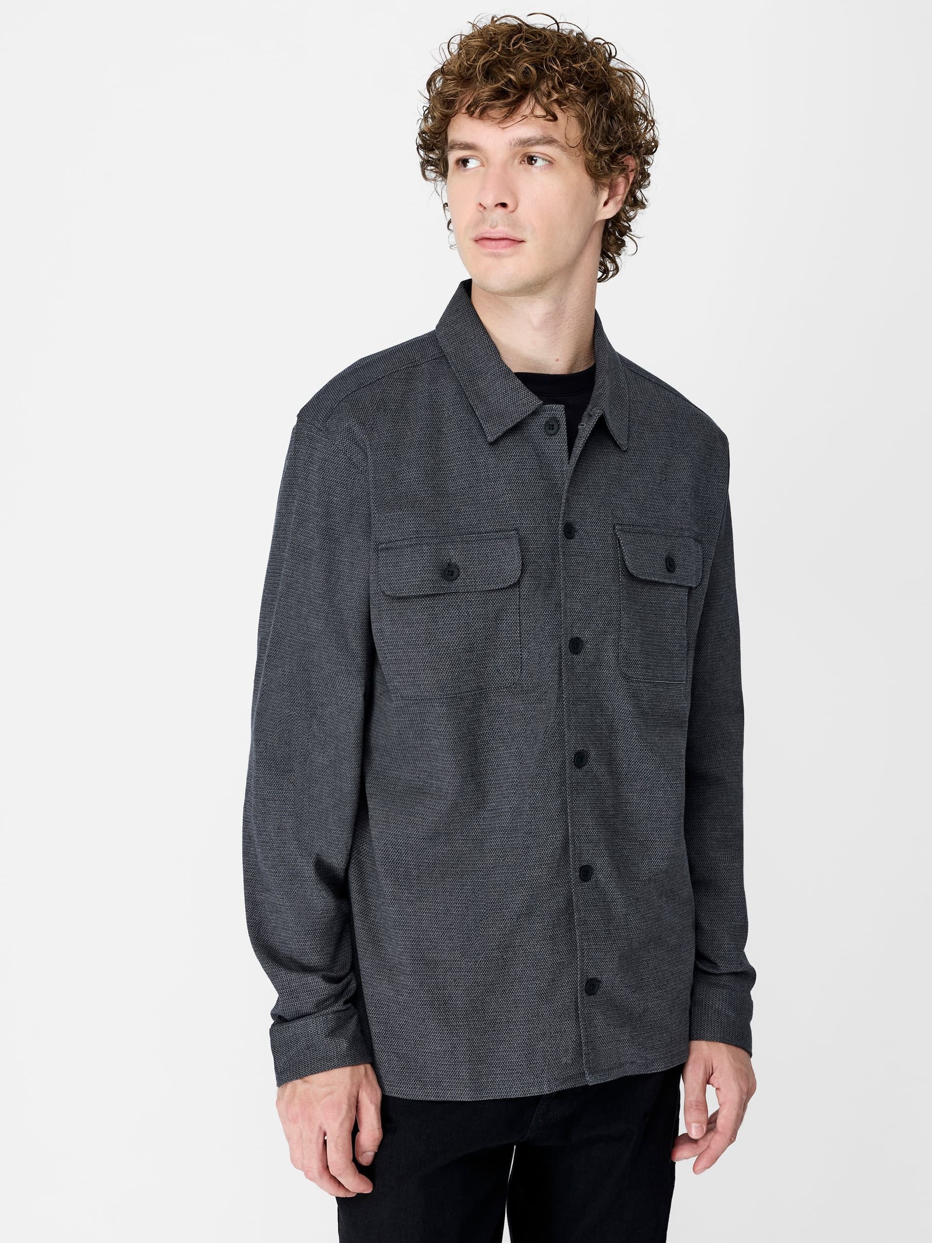 French Connection French Connection Dark Grey Oxford Utility Overshirt