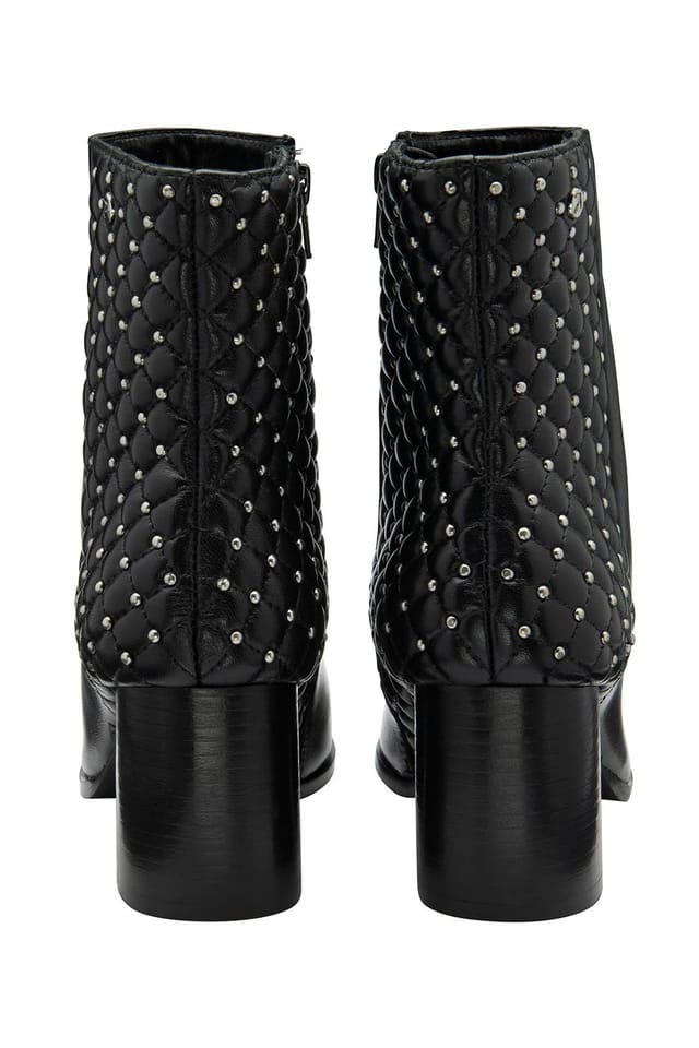 Ravel Ravel Women's Black Leather 'Bann' Heeled Ankle Boots - 3