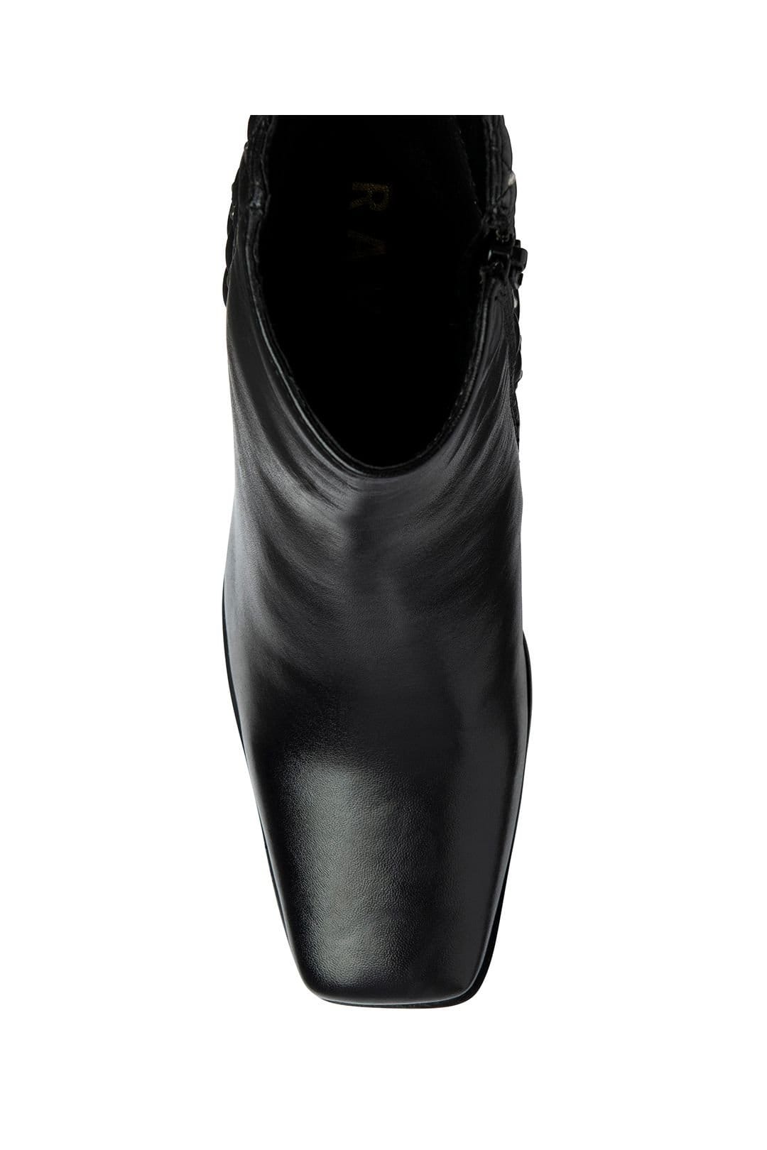 Ravel Ravel Women's Black Leather 'Bann' Heeled Ankle Boots - 4