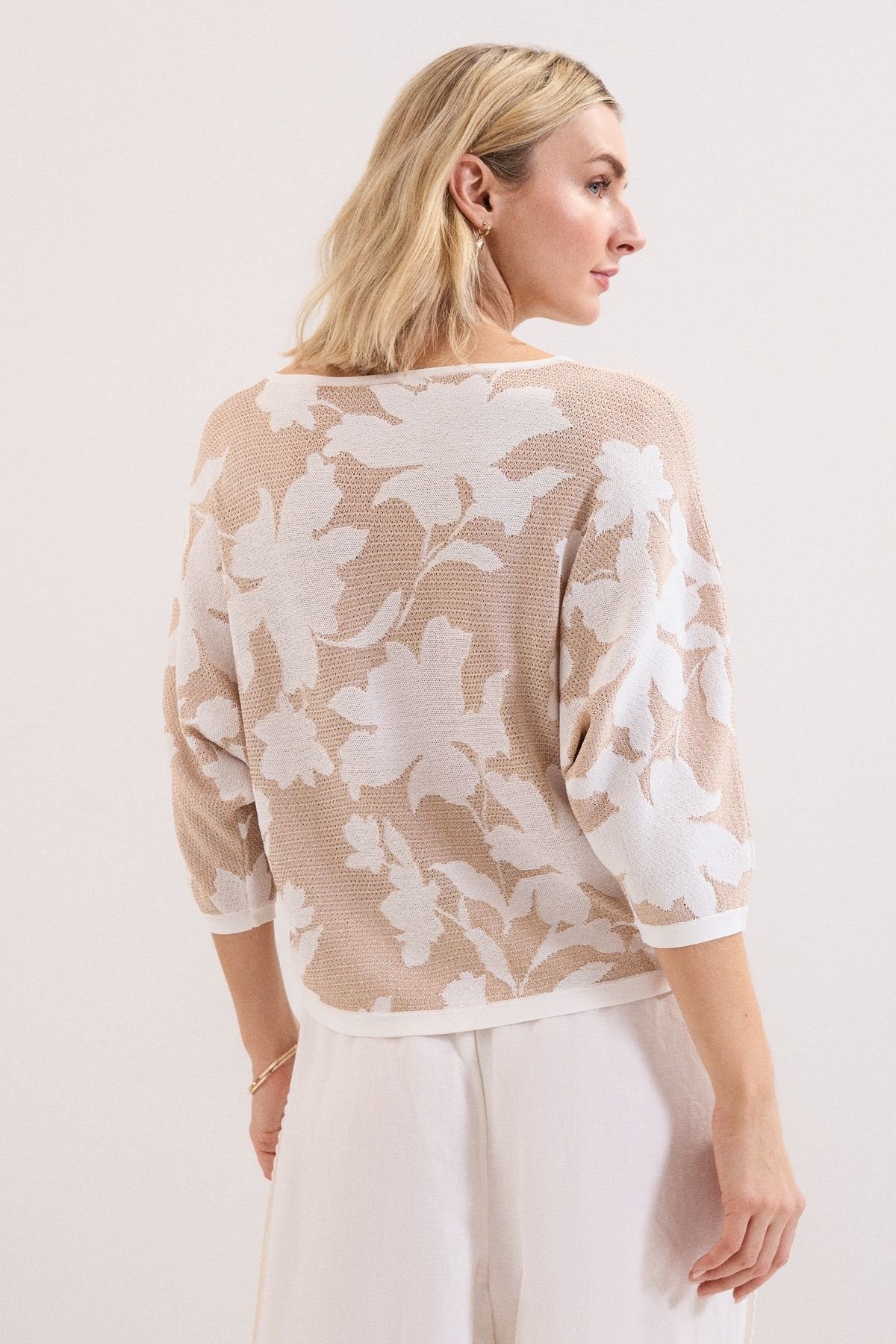 Phase Eight Phase Eight Women's Batwing Knitted Jumper in Light Beige - 4