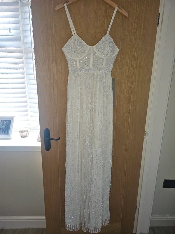 ASOS ASOS Edition Embellished Corset Cami Wedding Bridal Dress Ivory White size 8 BNWT