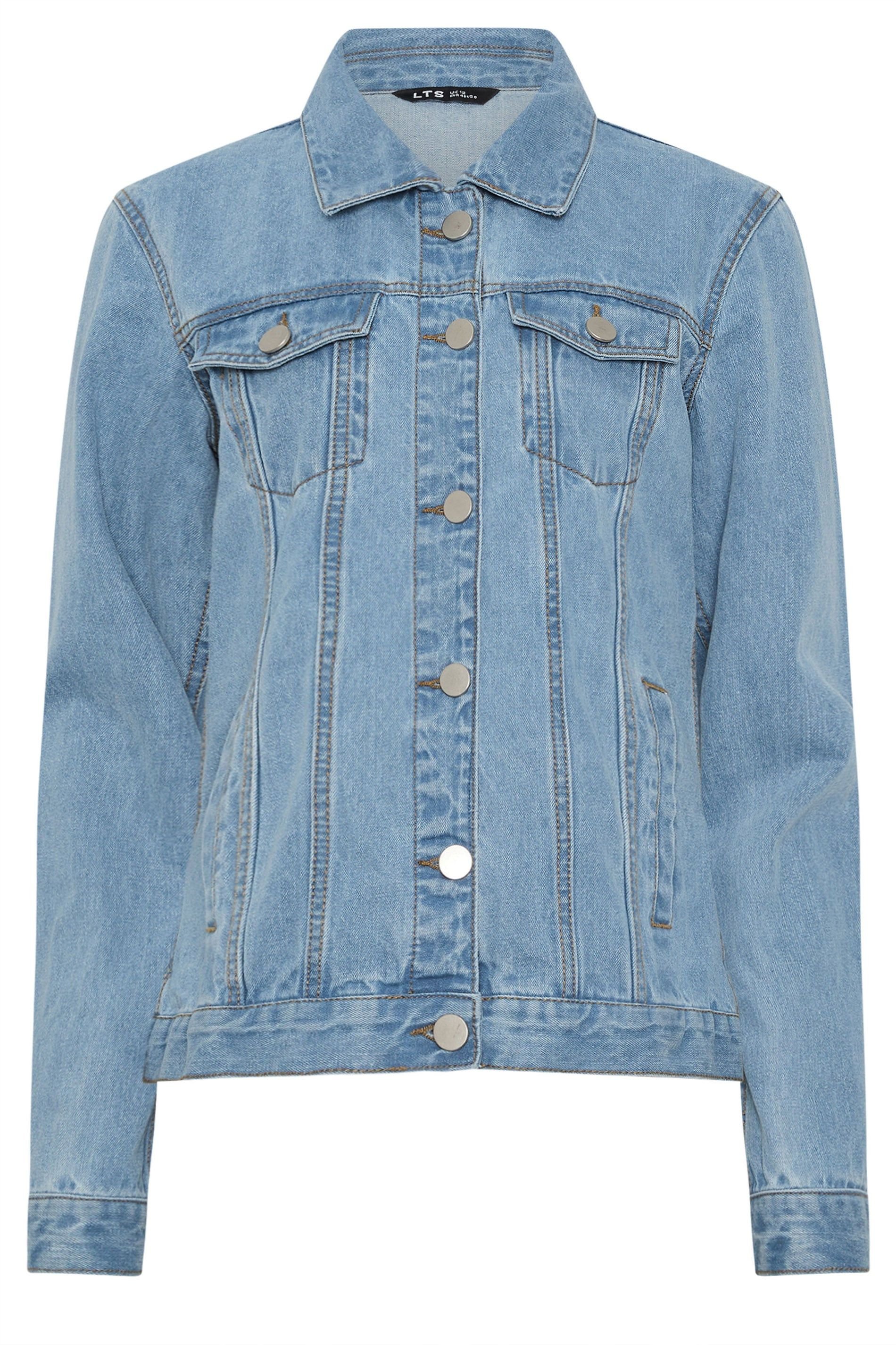 Long Tall Sally Long Tall Sally Women's Tall Denim Jacket in Mid Blue - 2