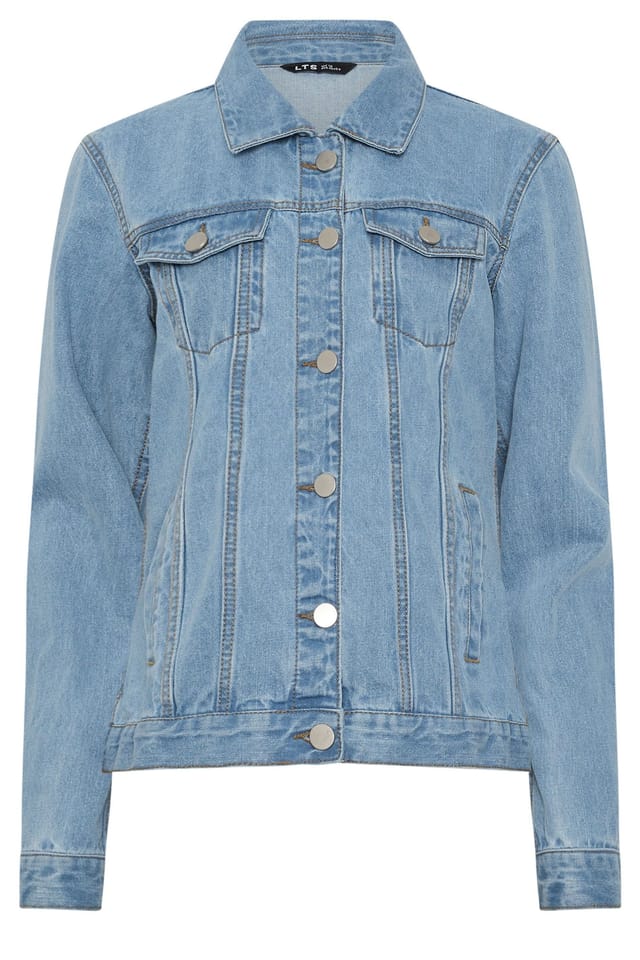 Long Tall Sally Long Tall Sally Women's Tall Denim Jacket in Mid Blue - 2