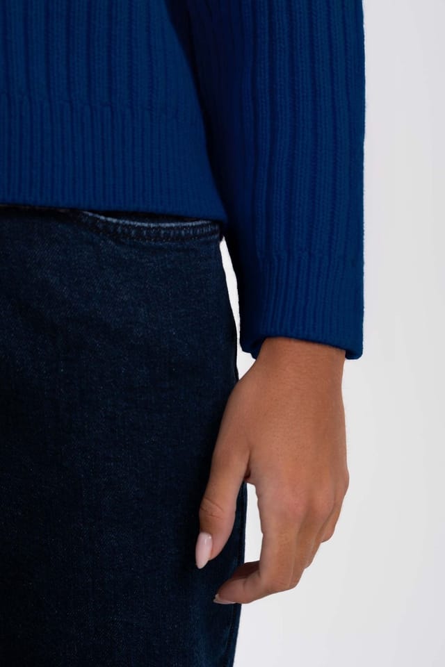 Kettlewell Kettlewell Women's Maeve Rib Knit Sweater in Cobalt - 3