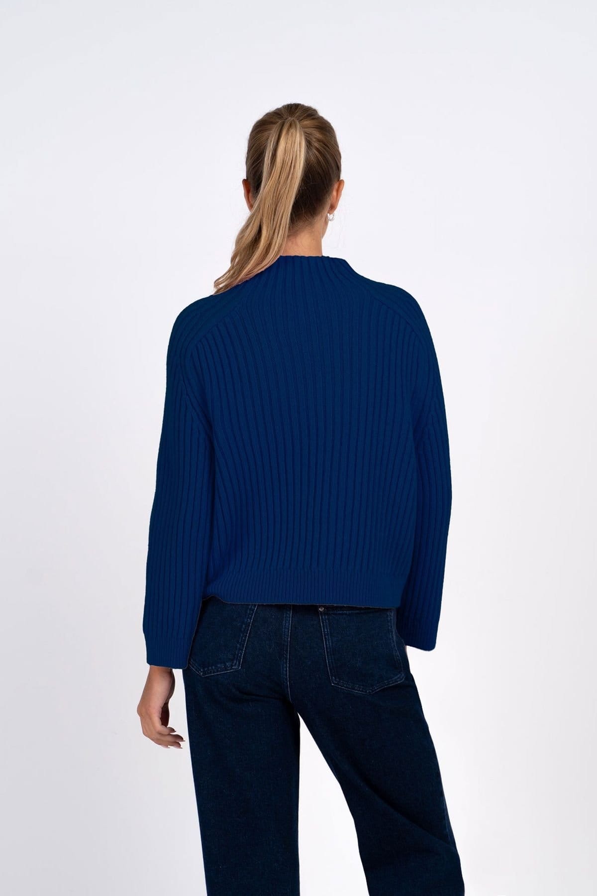 Kettlewell Kettlewell Women's Maeve Rib Knit Sweater in Cobalt - 4