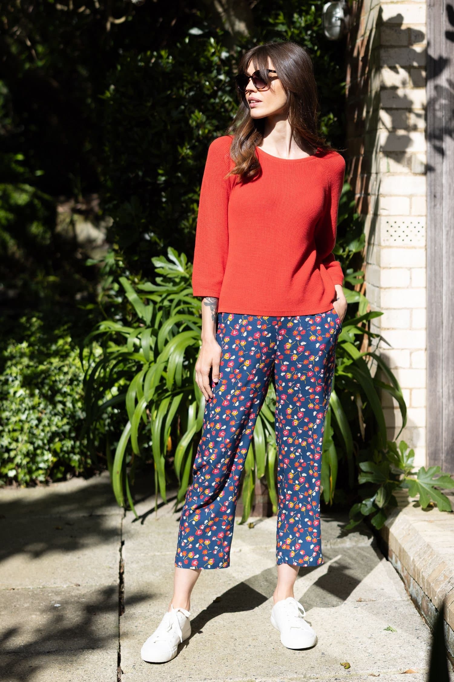 Nomads Clothing Nomads Clothing Women's Women Printed Cropped Trousers in Blue