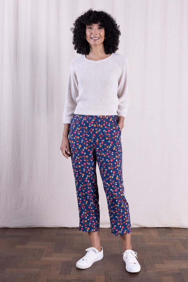 Nomads Clothing Nomads Clothing Women's Women Printed Cropped Trousers in Blue - 3